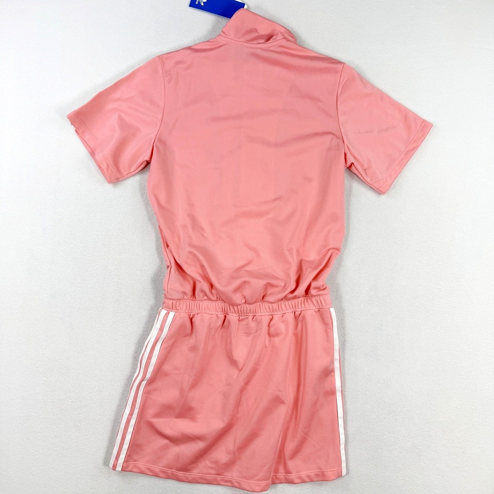 Adidas Kids Firebird Dress Skirt Romper Size M Pink White 3-Stripe JD3534 - Picture 2 of 8
